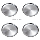 4xStainless Steel Round Without Lid Serving Dish Platter Kitchen Buffet 14cm