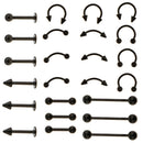48 Pieces Tongue Eyebrow Lip Labret Belly Navel Nose Ring Piercing Body Jewelry