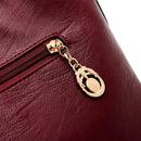 Women Bag Soft PU Leather Messenger Totes Handbags Shoulder Bags(Wine Red) A