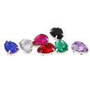 50pcs Teardrop Flatback Acrylic Crystal Rhinestone Buttons DIY Decor 10x14mm