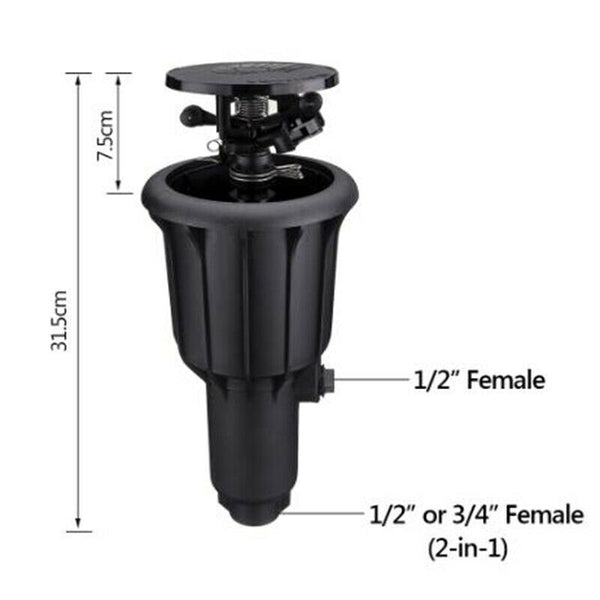 1/2 Inch 3/4 Inch Integrated Sprinkler High Water Pressure 360 Degrees Rota