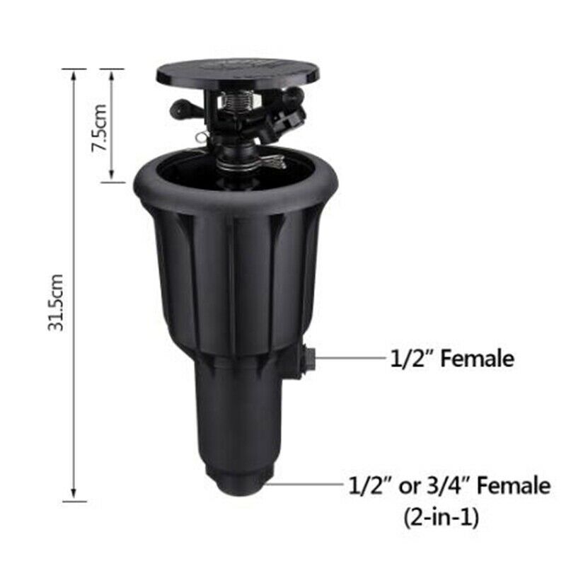 1/2 Inch 3/4 Inch Integrated Sprinkler High Water Pressure 360 Degrees Rota