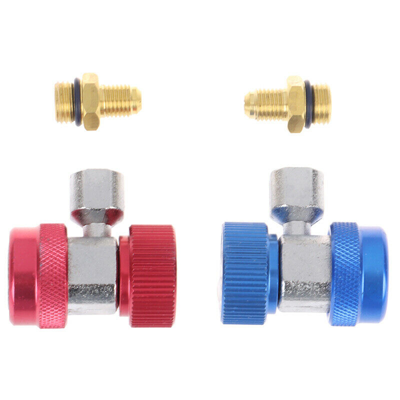 2Pcs Car Freon R134A Quick Coupler Adapters for Air Conditioning Refrigerant Hn