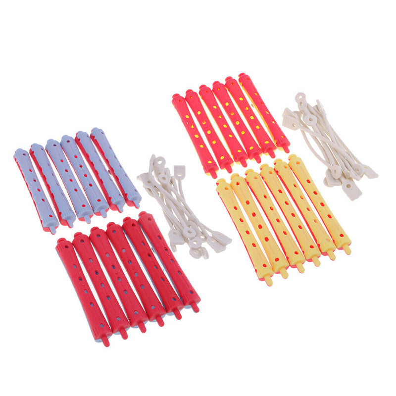 24Pcs Waves Hairdressing Perming Rods Rollers For All Size Hair Styling DIY