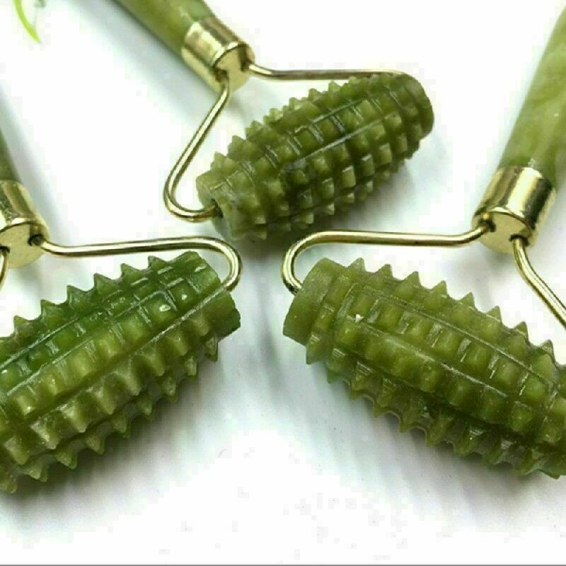 New Ancient Face Body SPA Massage Roller Facial Massager Jade Stone O5V4