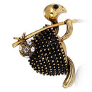 Enamel Turtle Brooch Pin Crystal Animal Brooch Suit Collar Pin Unisex Jewelry JR