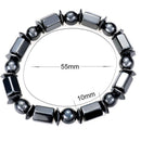 Black Magnetic Bracelet Beads Hematite Stone Health Care Bangle Jewel Kw