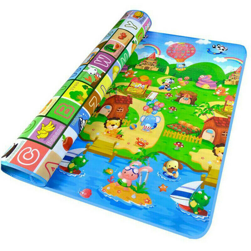Waterproof Floor Play Mat Rug Child Infant Baby Kid Crawling Game Mat Tw VSK