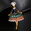 Dress Girl Crystal Brooch Enamel Pins Jewelry Shirt Collar Brooch Jewelry GiftJR