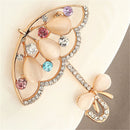 Opal And Rhinestone Umbrella Brooch Pin Cute Korea Style Brooches For Women FT
