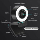 2K USB Webcam Auto Focus Computer Webcam PC Camera Web Cam w/ Ring Fill Light