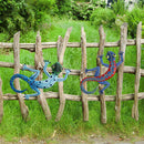 2PCS Iron Art Gecko Wall Hanging Crafts Pendant Vivid Gecko Home Garden Decor