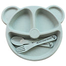 Baby bowl+spoon + fork Feeding Food Tableware Cartoon Panda Kids Dishes Bab O9P3