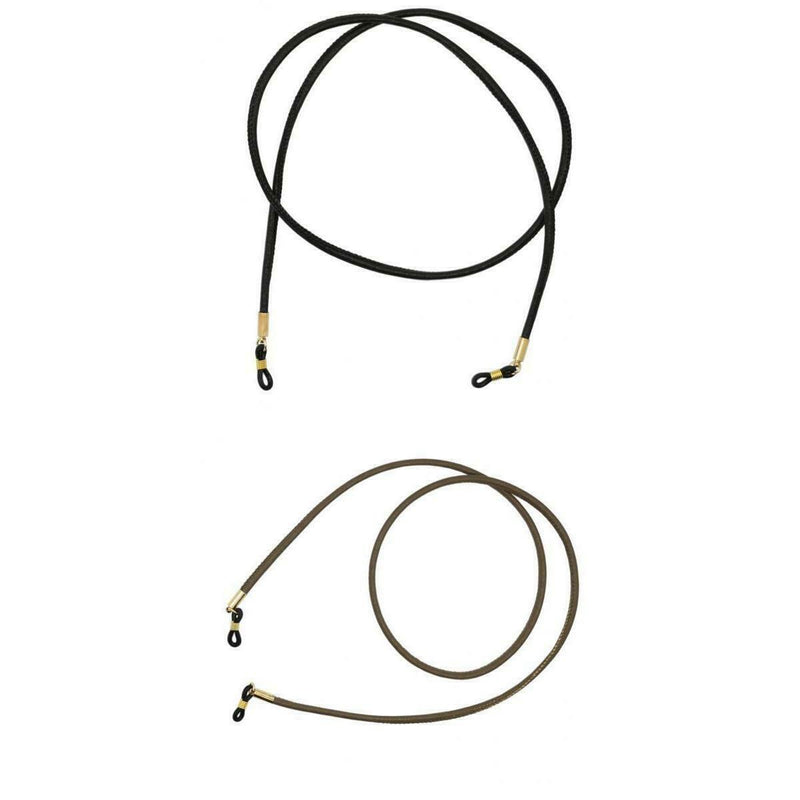 2x PU Leather Stripe Eyeglasses Chain Holder Retainer Spectacles Rope Neck Cord