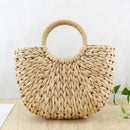 Women Bag Korean Foreign of Corn Skin The Semicircle Art Beach Bag Travel P