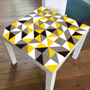 Yellow Contrast Triple-cornered Pattern Contrast Color Easy To Clean Table  C1W3