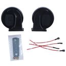 1X(2 Pcs Car Horn Black Universal 12V Loud Dual Tone Snail Electric Horn 14