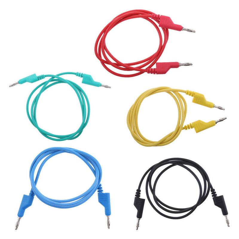 5Pieces 4mm Stackable Banana Plug Wire Soft Silicone Test Cable Lead