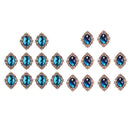 20x Acrylic Buttons Flatback Cabochons for DIY Scrapbooking Dark Geen & Blue