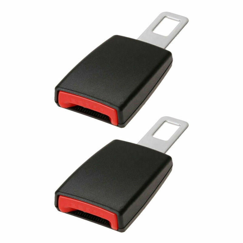 2Pcs Car Safety Seat Belt Buckle Extension Extender Clip Stopper Black Uni WBZ