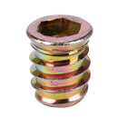 Set of 5 threaded insert M10 x 20 mm for wood E9N3