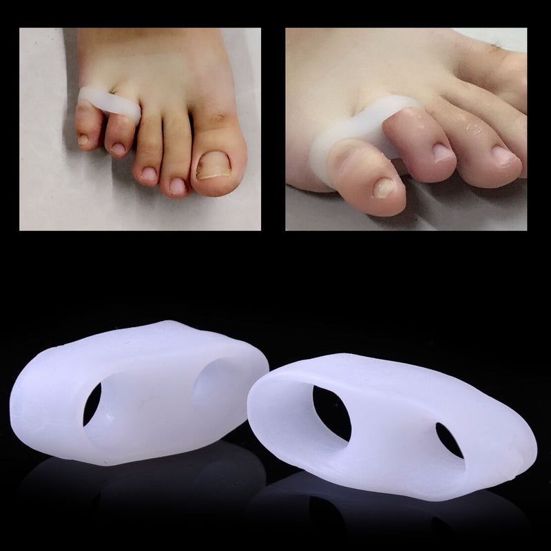 Pair Silicone Gel Little Toe Valgus Separator Straightener Protector Pain Relief