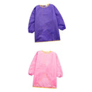 Kids Drawing Long Sleeve Waterproof Painting Apron For Kid L Purple+Pink