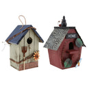 2Pcs Hanging Wood Bird House, Retro Arts and Crafts Country Cottages Bird House,