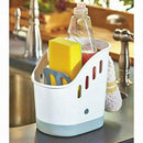 Top Sponge Holder Kitchen Sink Caddy with 3 Compartments and Sanitary Drain V5W9