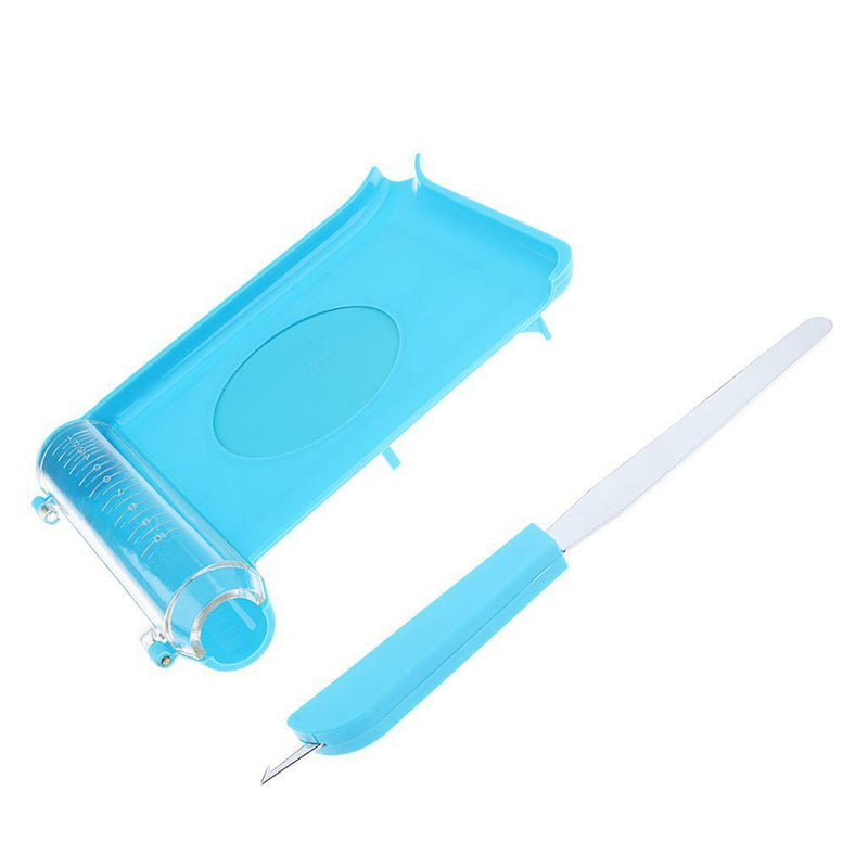 Right Hand Pill Counting Tray with Spatula Blue with Graduation Chute