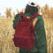 Solid Color Travel Backpacks Corduroy Women Large Top-handle Bags (Red)