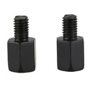 2 PCS motorcycle MIRROR ADAPTORS CONVERTS CLOCKWISE 8MM TO 10MM BLACK W4D8