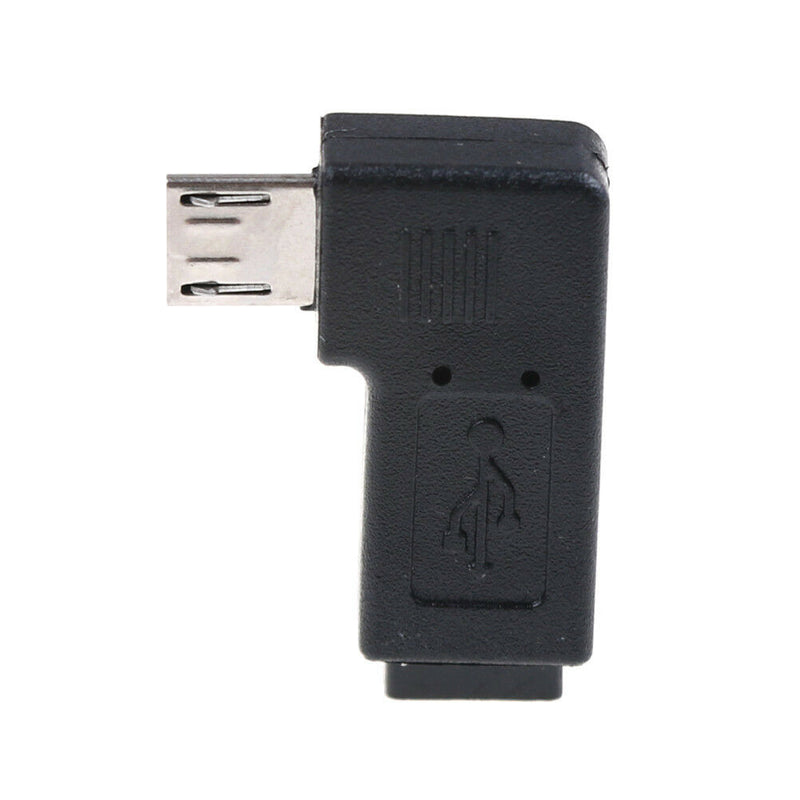 2X 90 Degree Micro Left &Right Angle USB Male to Female Plug Adapters Charger~Z