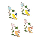4 Alloy Enamel Flower Branch Bird Connector Necklace Pendant Bracelet Charms