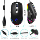 4800DPI Gaming Mouse USB Wired RGB Backlight 6 Programmable Macro Buttons Mice
