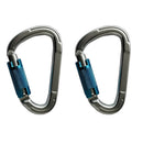 2pcs Carabiner Aluminum Screw Locking Spring Clip Hook Outdoor D Shaped Buckle
