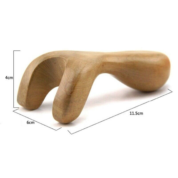 Wood Facial Nose Gua Sha Tool Body Acupoint Massage Hand Roller Spa Massage D5X4