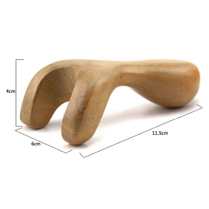 Wood Facial Nose Gua Sha Tool Body Acupoint Massage Hand Roller Spa Massage D5X4