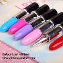 5PC Multi-Color Lipstick Shape Ballpoint Pen Blue Ink Ballpen Stationery AU
