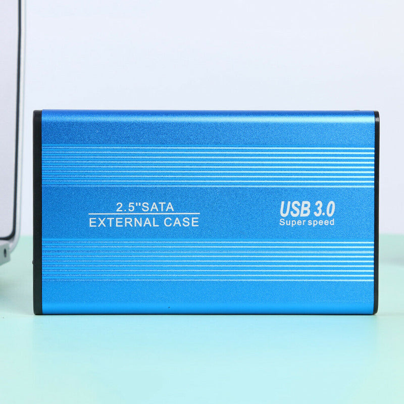 3TB USB 3.0 Hard Disk Enclosure 2.5 inch SATA HDD SSD Mobile Case (Blue)
