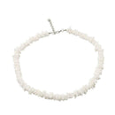 Geometric Irregular Shell Necklace Women Handmade Choker Jewelry (White) A