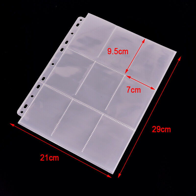 10 Sheets/90 Cards Replaceable Board Game Cards Holder PP Game Cards Page-AT3C