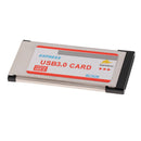 Express Card ExpressCard 34 54mm to 2 Ports Hidden Inside USB 3.0 Adapter