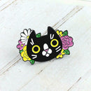Cartoon Cat Flowers Pin Brooch Creative Badges Unisex Friends Jewelry Gifts