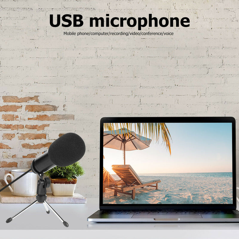 USB Wired Cardioid Microphone Streaming Studio Recording Condenser Speaker  A