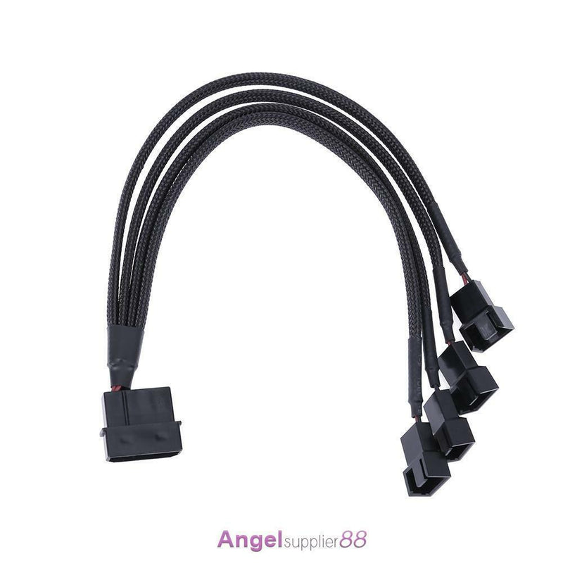 4pin IDE Molex to 4-Port 3Pin/4Pin Cooler Cooling Fan Splitter Power Cable