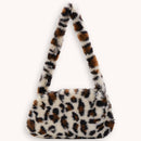 Animal Pattern Underarm Bag Women Mini Plush Shoulder Handbags Purse (8)