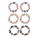 Round Circle Colorful Crystal Pendant Drop Earrings Women Wedding Simulated