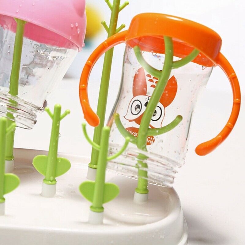 1 Set Safe Detachable Baby Bottle Drying Rack Drainer Storage Shelf