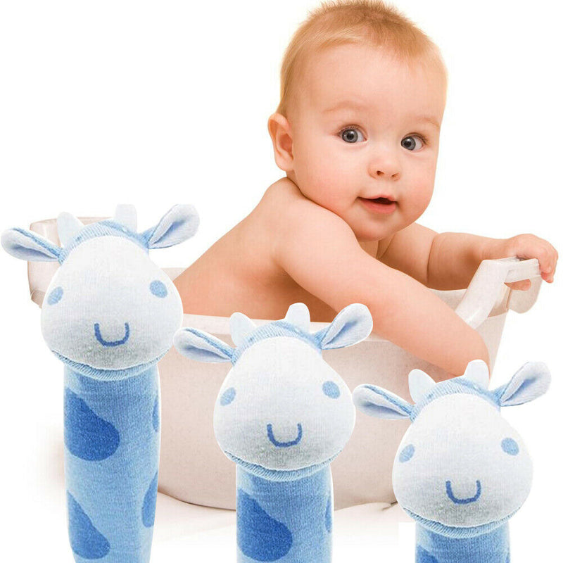 Developmental Animal Soft Stuffed Infant Baby Plush Toys Rattles Kids Cow